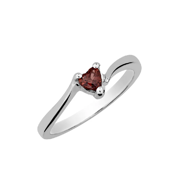 Ladies Rings with Navy Sodalite-Sterling Silver Heart Shaped Garnet Ring HB00327-4MM/GA