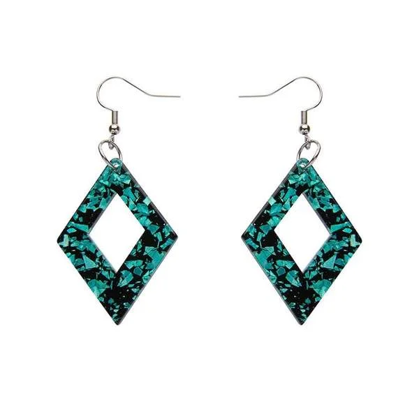 Ladies Earrings with Arrow Spark-Erstwilder - Diamond Chunky Glitter Resin Drop Earrings - Mint