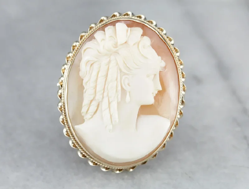 Ladies festive flair brooches -Vintage Cameo Brooch or Pendant