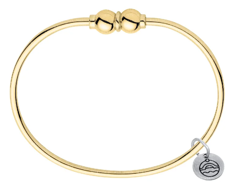 Ladies snug fit bracelets -Authentic Cape Cod Bracelet made by Lestage - Solid 14k Yellow Gold Double Ball