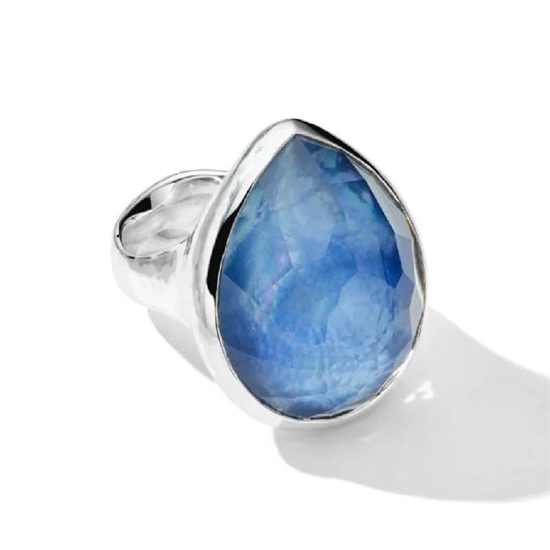 Ladies Rings with Lock Shine-Ippolita Sterling Silver Rock Candy Lapis Teardrop Ring