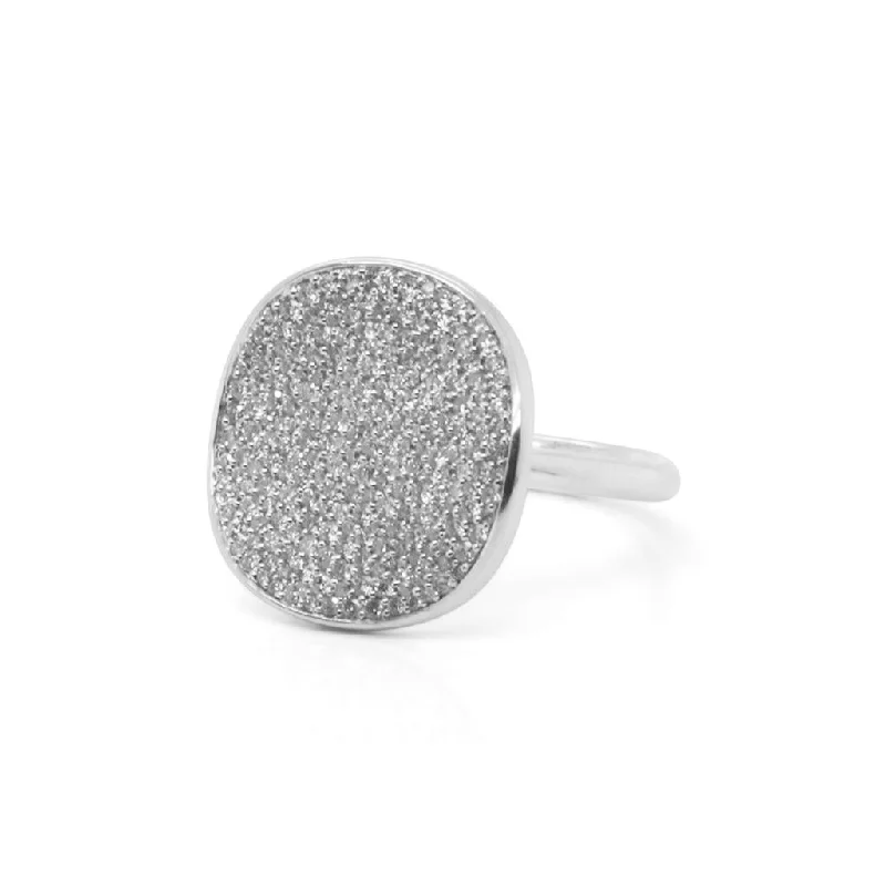 Ladies Rings for Leader Shine-Ippolita Sterling Silver Diamond Stardust Large Flower Disc Ring