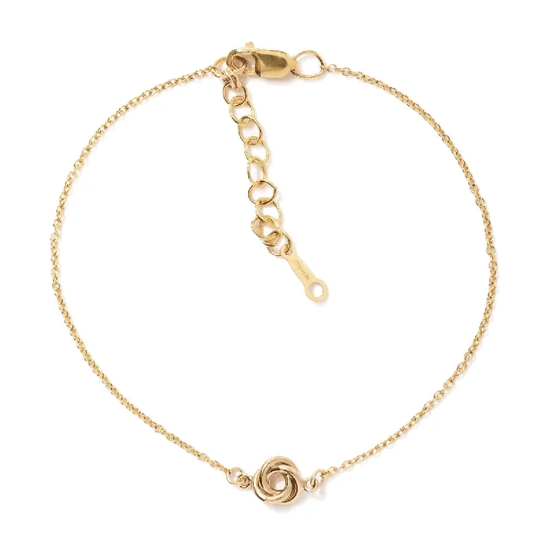 Ladies 22K gold shine bracelets -Tiny Love Knot Bracelet