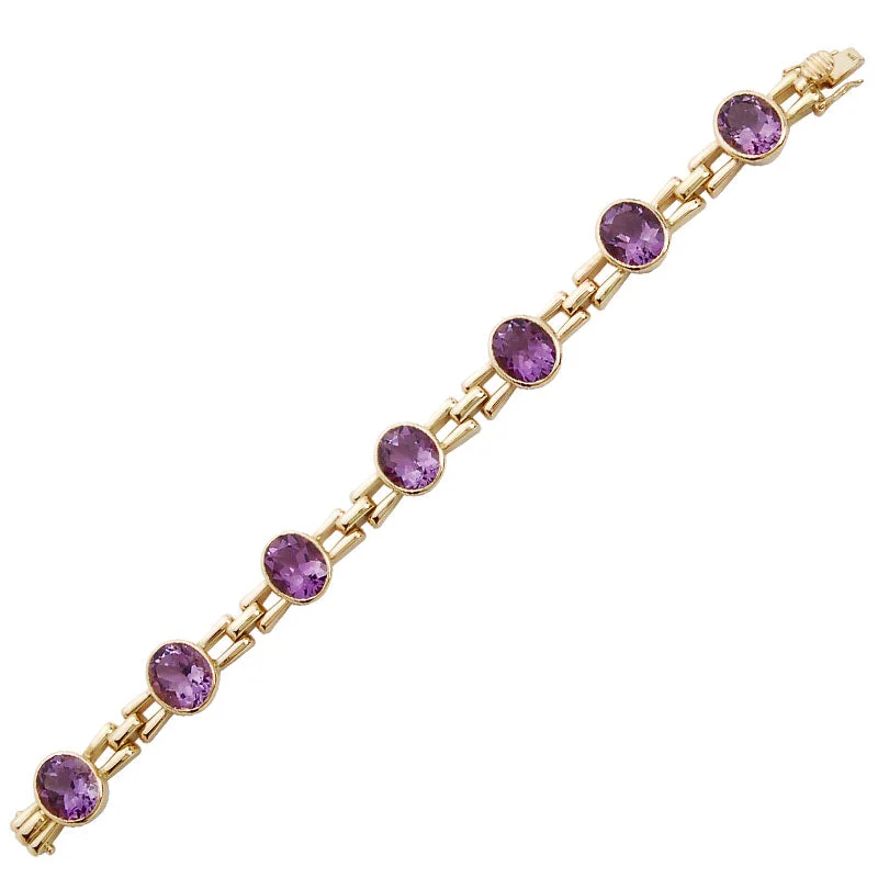 Ladies mermaid ripple bracelets -Bracelet- Amethyst (1218D)