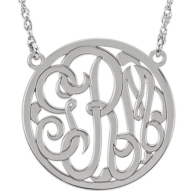 Ladies leaf gleam necklaces -Personalized 3 Letter Monogram Necklace