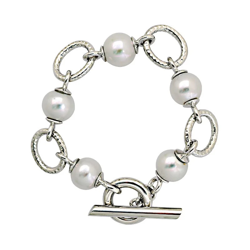 Ladies dazzling shimmer bracelets -Repair - Toggle Bracelet- South Sea Pearl (219AS)