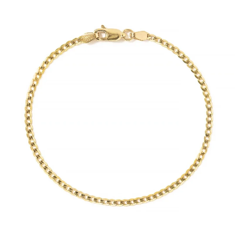 Ladies anniversary sparkle bracelets -Thin Cuban Chain Bracelet