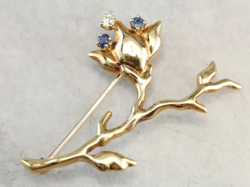 Ladies coastal tide brooches -Vintage Tiffany and Company Flower Brooch