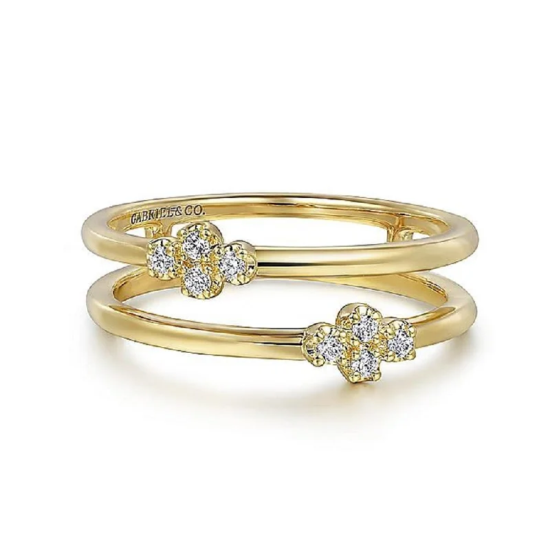 Ladies Rings for Chef Spark-Gabriel & Co. 14K Yellow Gold Diamond Easy Stackable Ring