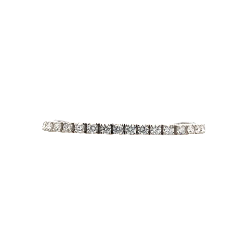 Ladies squared charm bracelets -7.5" Lab-Created 6.0ctw Diamond Tennis Bracelet in White Gold