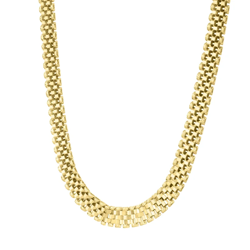 Ladies empowering shine necklaces -14K Faceted Panther Link Necklace