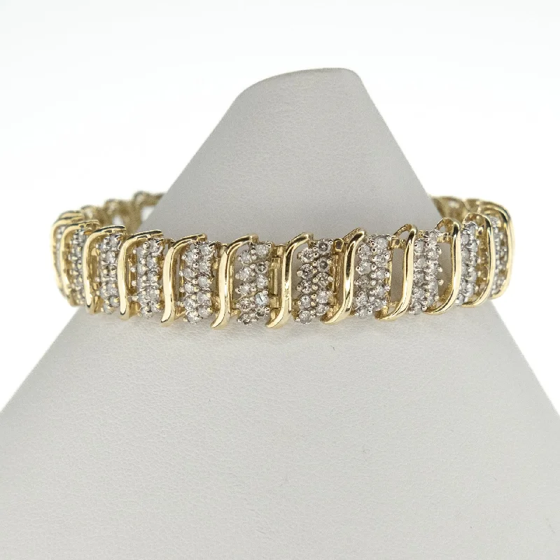 Ladies explorer gleam bracelets -5.20ctw Multi Diamond 6.5" Tennis Bracelet in 10K Yeallow Gold