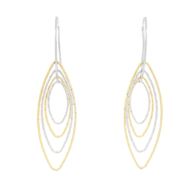 Ladies Earrings with Brown Andalusite-Yellow & White Marquis Motion Earrings