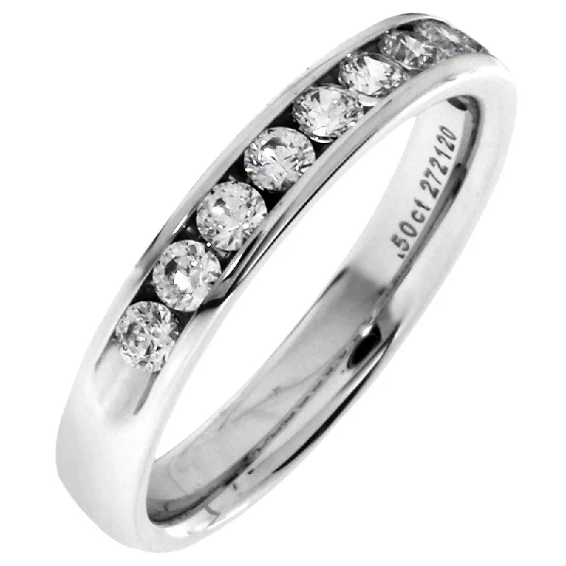 Ladies Rings with Teardrop Spark-14K White Gold Channel Band featuring 0.50cttw Diamonds SR/10*23