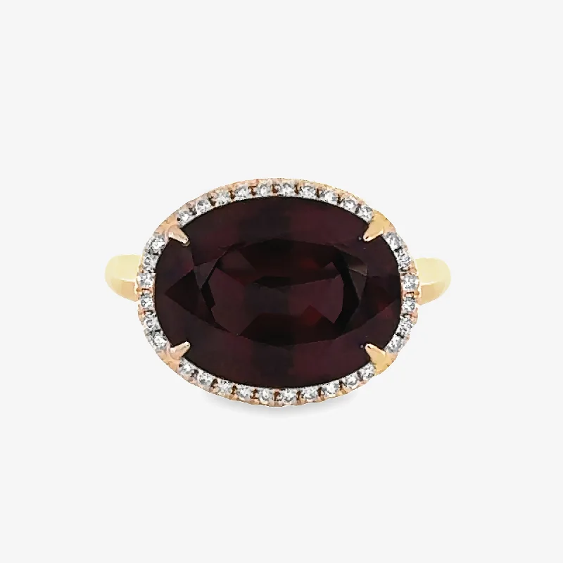 Ladies Rings for Aunt Spark-8.84CT Garnet & Diamond Ring