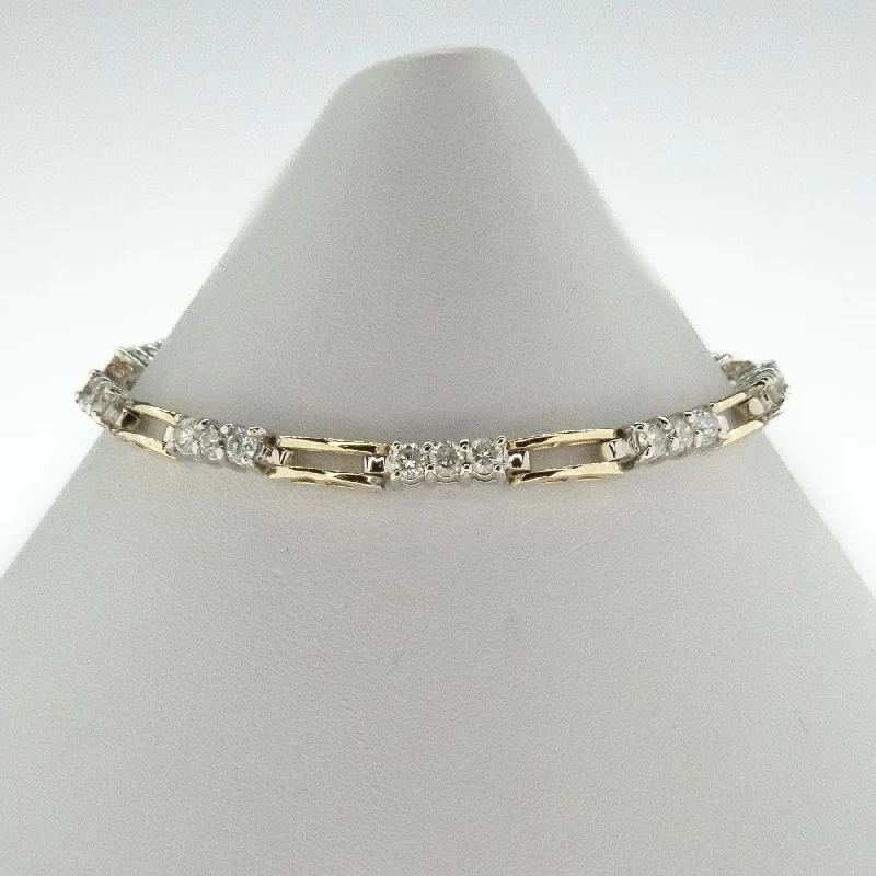 Ladies zirconia spark bracelets -2.50ctw Multi Diamond 7" Tennis Bracelet in 14K Two Tone Gold