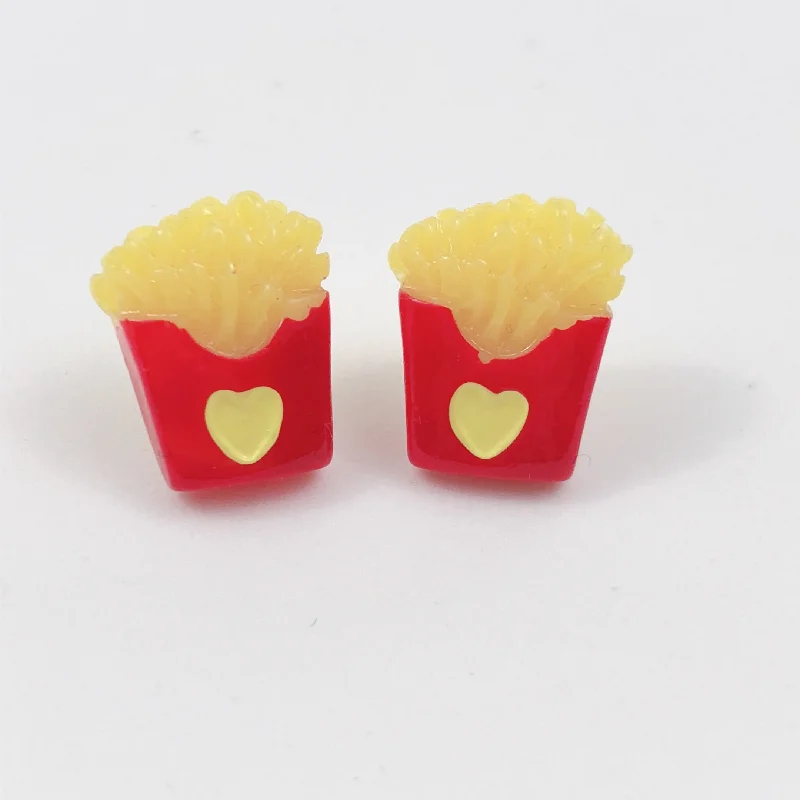 Ladies Earrings with Bead Shine-Instant Shipping! Fries Earrings