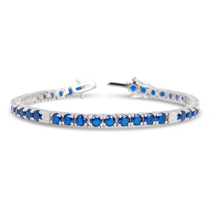 Ladies rustic charm bracelets -THE SAPPHIRE PAVE' TENNIS BRACELET