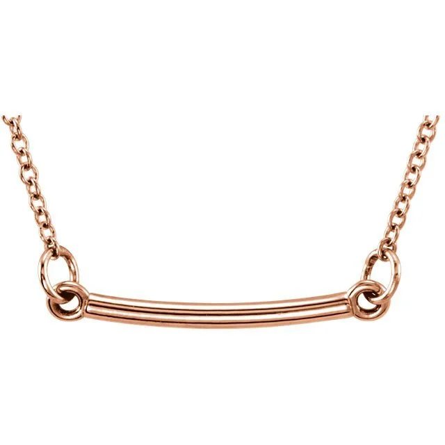 Ladies compass spark necklaces -14KT Gold Posh Bar Necklace