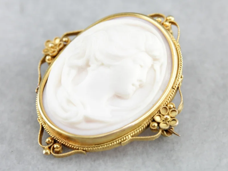 Ladies bespoke artisan brooches -Antique Pink Cameo Brooch or Pendant