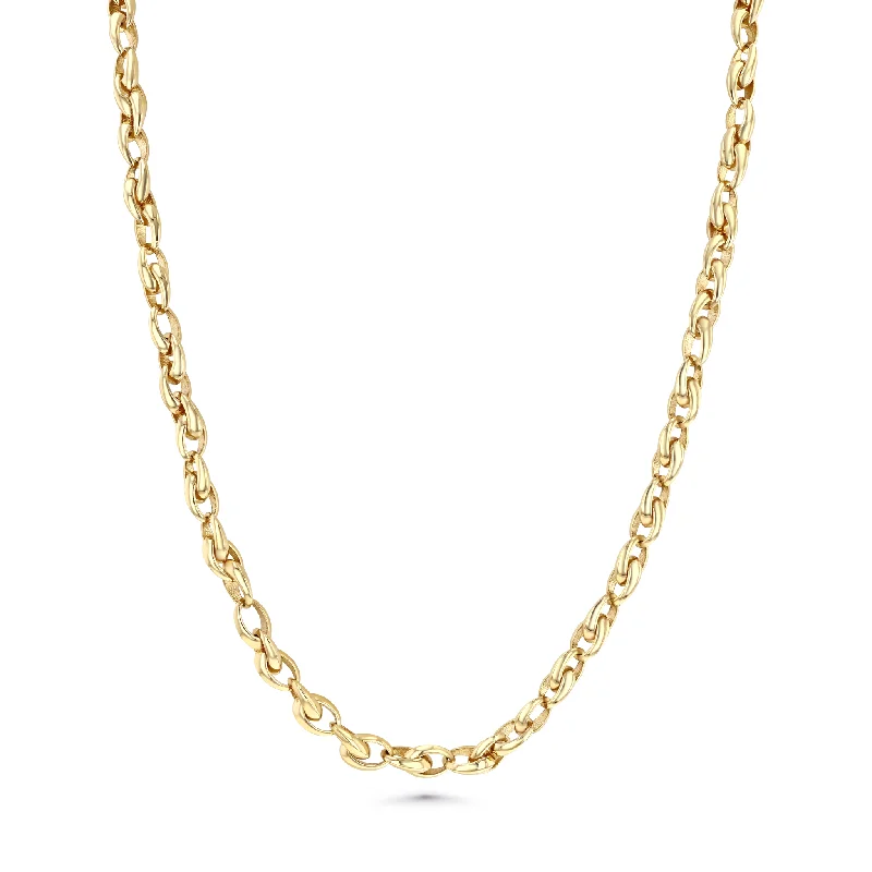 Ladies light touch necklaces -Crescent Link Chain Necklace