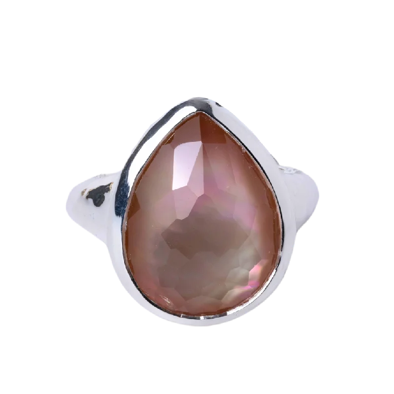 Ladies Rings with Bead Shine-Ippolita Sterling Silver Rock Candy Brown Shell Medium Teardrop Ring