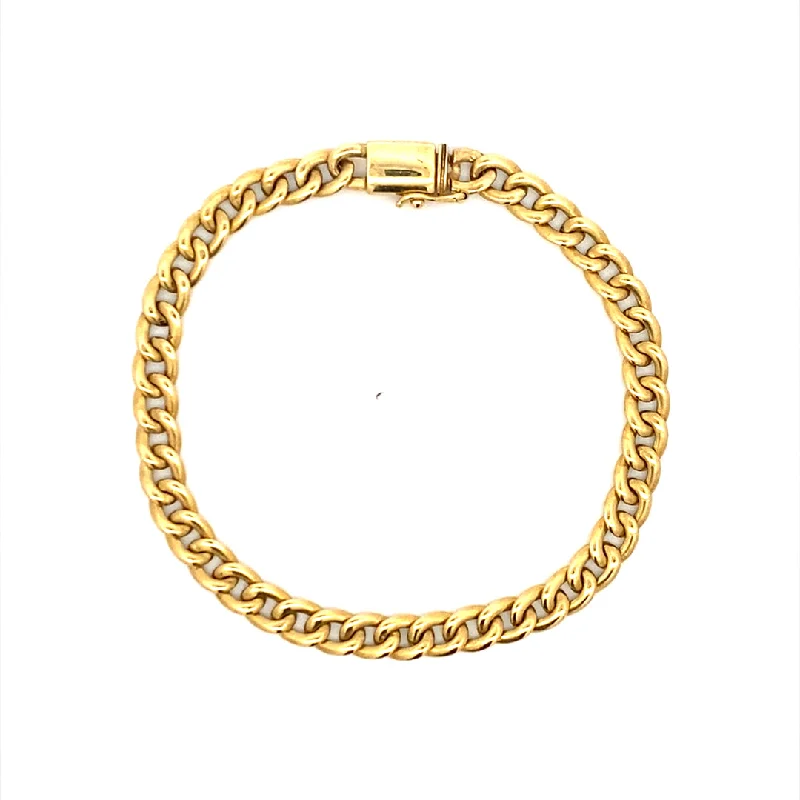 Ladies delicate floral bracelets -Estate Fancy Link Bracelet in Yellow Gold