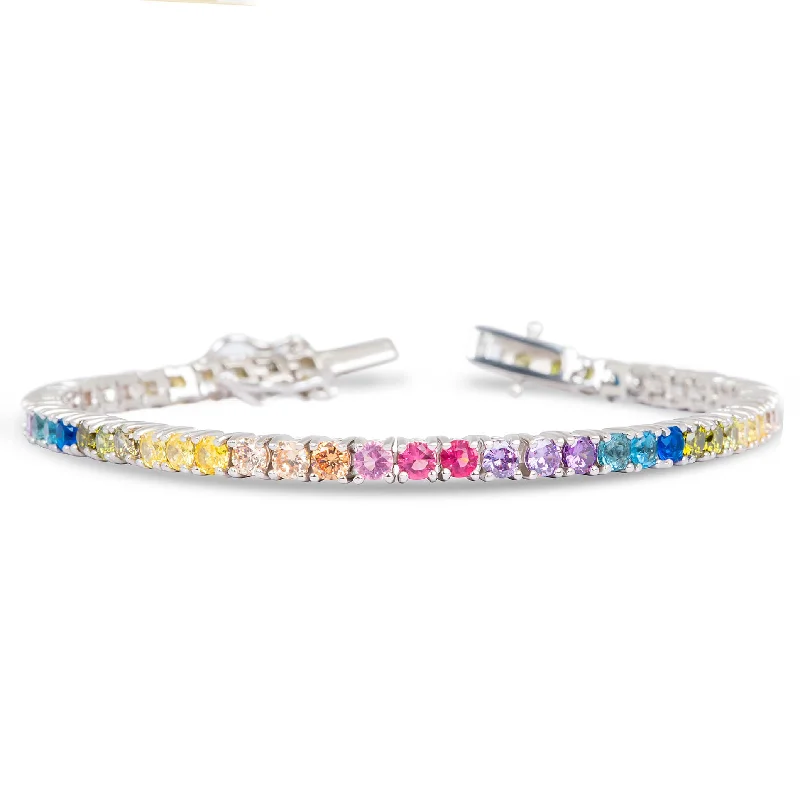 Ladies urban sleek bracelets -THE RAINBOW TENNIS BRACELET