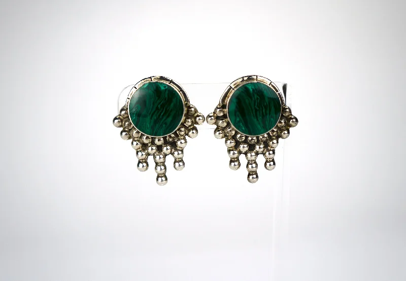 Ladies Earrings with Sky Celestite-Malachite Bubble Up Earrings